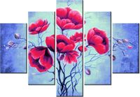 105CM 150CM OBRAZ 5 ELEM DELIKATNOŚĆ CZERWIENI DRUK