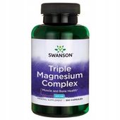 SWANSON TRIPLE MAGNESIUM Complex MAGNEZ 400mg 300 kaps SEN Zmęczenie KOŚCI