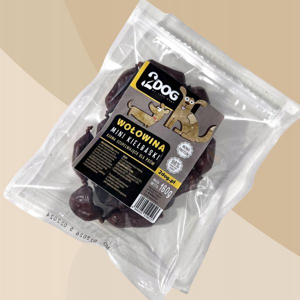 2Dog Mini Kiełbaski WOŁOWINA 160g zdjęcie 3