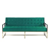 Sofa rozkładana welurowa zielona MARSTAL