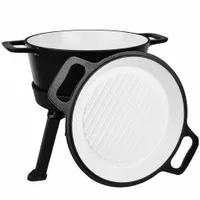 KOCIOŁEK ŻELIWNY 3W1 Z POKRYWĄ GRILLOWA EMALIA 5L