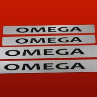 Listwa progowa OPEL OMEGA B Stal nierdzewna 304 połysk z czarnymi literami