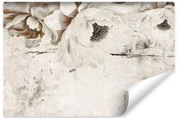 Fototapeta Do Salonu KWIATY Abstrakcja Mur Beton Styl Vintage 315cm x 210cm