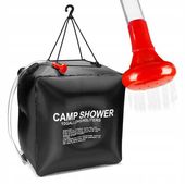 Duży PRYSZNIC TURYSTYCZNY BIWAKOWY KEMPINGOWY 40L Solarny Ciepła Woda