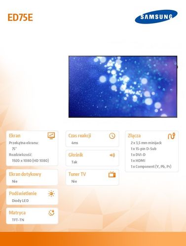Samsung 75' ED75E na Arena.pl