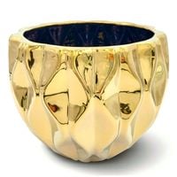 OSŁONKA NA KWIATY DONICZKA CERAMICZNA ZŁOTA DUŻA OSŁONA NA DONICZKĘ 21 cm