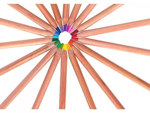 Kredki ołówkowe z drewna cedrowego zestaw 24 kolorów w metalowym opakowaniu na Arena.pl