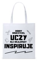 Dzień Nauczyciela Prezent Torba Eco Biała Shopper Z Nadrukiem Ze Zdjęciem