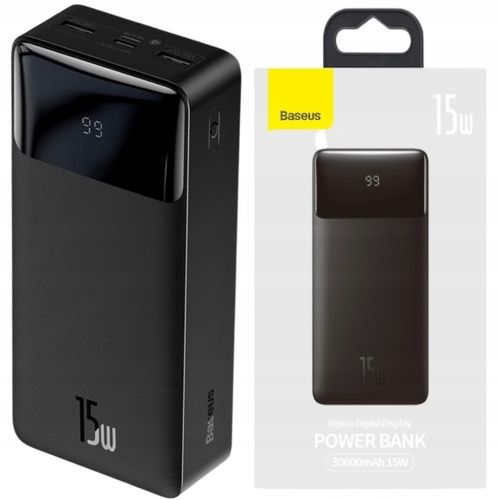 OGROMNY POWERBANK BASEUS 30000MAH 15W PD 3x USB USB-C BEZPIECZNY CE ROHS na Arena.pl