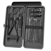 Zestaw do paznokci 18 elem. w etui przybornik manicure pedicure cążki