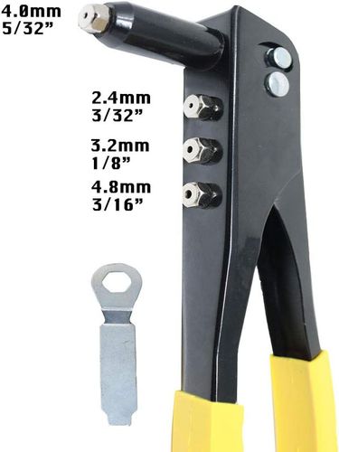 Nitownica Ręczna Zestaw 150 Nitów 4 Końcówki Aluminium Czarna 260 mm na Arena.pl