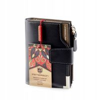 zestaw prezentowy: skórzany portfel damski na zatrzask i woda perfumowana