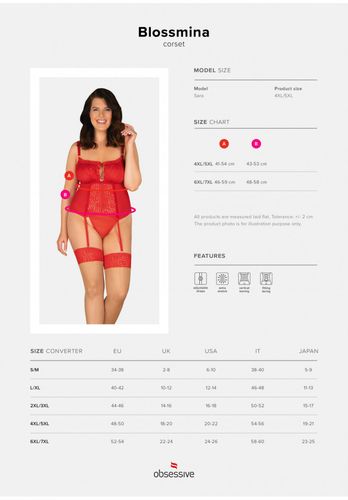 bielizna blossmina gorset i stringi 6xl/7xl na Arena.pl