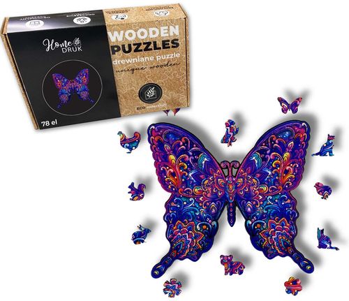 Puzzle Drewniane dla dzieci i dorosłych Motyl Butterfly na Arena.pl