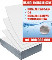 Ulotki A6 5000 szt reklamowe firmowe USŁUGI HYDRAULICZNE gotowe projekty