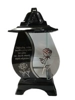 Znicz kapliczka z sentencją srebrne dodatki 33 cm