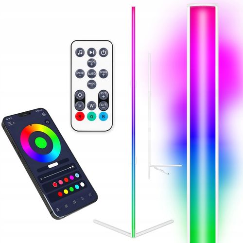 LAMPA podłogowa LED narożna APLIKACJA 140CM STOJĄCA RGB CCT + pilot na Arena.pl