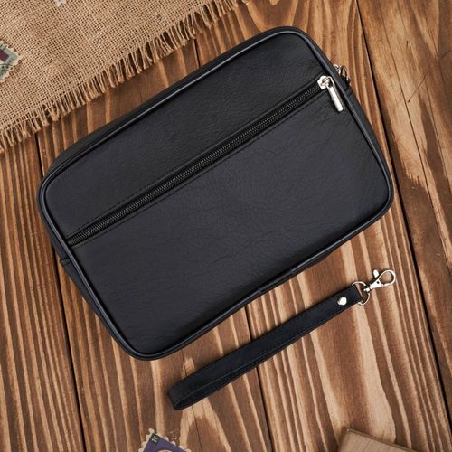 saszetka męska skórzana do ręki klasyczna czarna pojemna abruzzo abr-08 na Arena.pl