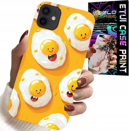 ETUI DO IPHONE 12 - SŁODKIE UŚMIECHNIĘTE JAJKA CASE + FOLIA na Arena.pl