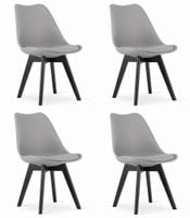 Krzesło szare skandynawskie MARK czarne nogi 4 szt. loft kuchnia