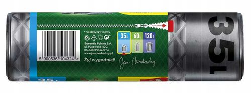 jan niezbędny worki ld magnum flex taśma 35l 15szt. - 5 op. na Arena.pl
