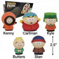 FIGURKI SOUTH PARK WINYLOWE 5PAK SCHOOL BUS CARTMAN STAN KENNY KYLE BUTTERS