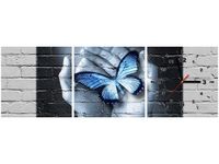 30 90CM OBRAZ 3 ELEM MOTYL DŁONIACH ŚCIENNY PŁOTNO DRUK