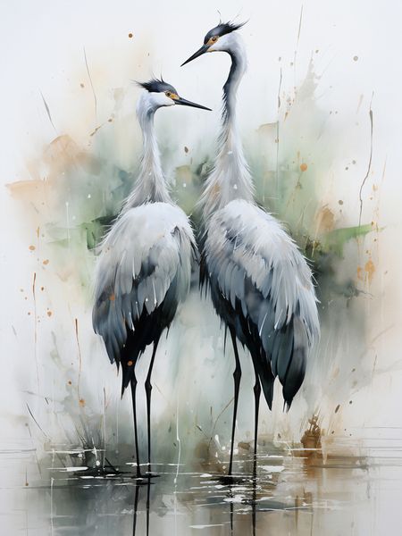Plakat 60x80cm Tańczące Czaple zdjęcie 1