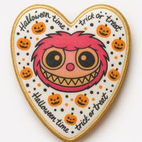 CIASTKO LUKROWANE HALLOWEEN NO.3 ROZ.L SERCE RĘCZNIE ROBIONE