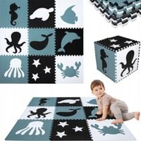 GRUBE PUZZLE PIANKOWE XXL MATA PIANKOWA PODŁOGOWA 180x180 ZWIERZĘTA MORSKIE