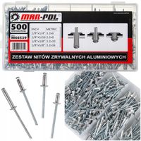 2X ZESTAW NITÓW ZRYWALNYCH 3,2X500 ELEMENTÓW DO NITOWNICY MAR-POL M66539
