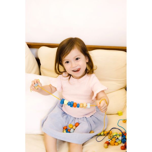 CLASSIC WORLD Drewniane Koraliki Do Nawlekania 96 elementów zdjęcie 2