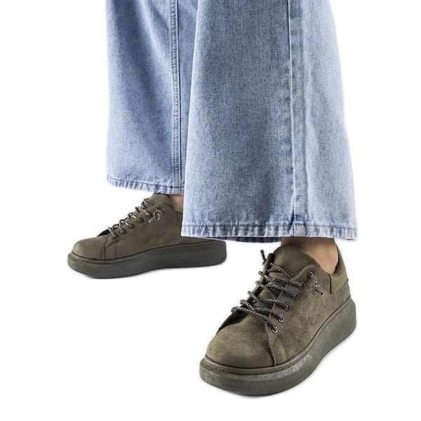 Zielone sneakersy na platformie r.39 zdjęcie 1