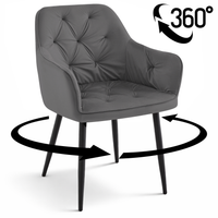 Krzesło obrotowe Julia III velvet szare glamour do salonu i jadalni