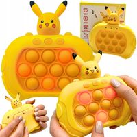 GRA ZRĘCZNOŚCIOWA KLIKUŚ POP IT ANTYSTRESOWA ELEKTRYCZNA ŻÓŁTA KONSOLA