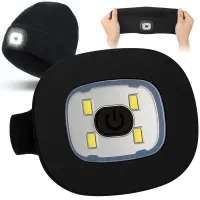 Lampka led do czapki z lampką latarką led ładowana usb 3 tryby świecenia
