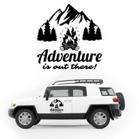 NAKLEJKA NA SAMOCHÓD TERENOWY adventure góry las ognisko KAMPER auto 50 cm