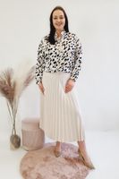 Długa Spódnica Maxi Plisowana Beżowa UNI