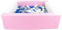 Kwadratowy suchy basen z ekoskóry z 200 piłeczkami MEGA ZESTAW DLA DZIECI