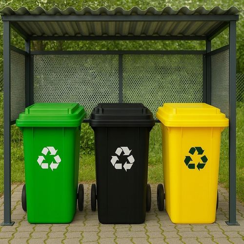 Pojemniki na Śmieci 120l Kosze do Segregacji Odpadów Mocne ZESTAW 3 szt. na Arena.pl