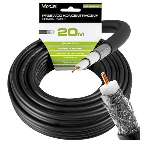 KABEL ANTENOWY KONCENTRYCZNY CZARNY ŻEL Cu PRZEWÓD ZEWNĘTRZNY ZIEMNY na Arena.pl