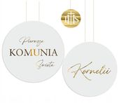 KOMUNIA baner GIRLANDA tablica koło dekoracje z IMIENIEM
