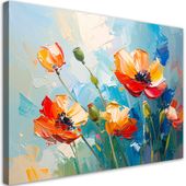 Obraz do salonu nowoczesny, Czerwone Maki Kwiaty imitacja 45x30