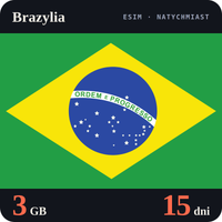 Karta eSIM Internet Brazylia 3 GB na 15 dni - bez rejestracji