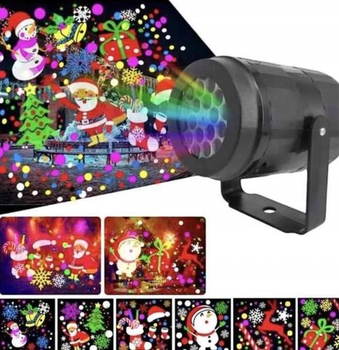 PROJEKTOR LED ŚNIEG ŚWIĄTECZNY LASEROWY REFLEKTOR RZUTNIK ŚNIEG MIKOŁAJ na Arena.pl