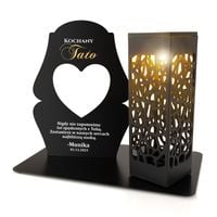 Znicz SOLARNY Ażurowy z Podstawką DEDYKACJA dla Taty PAMIĄTKA OZDOBNY