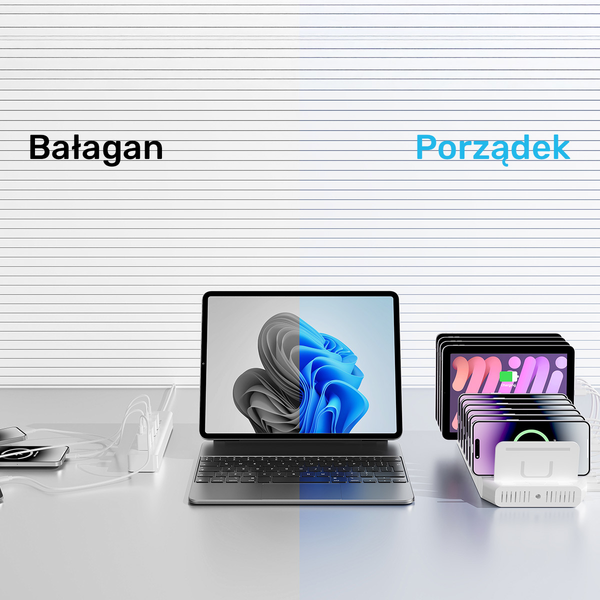 Unitek Stacja ładująca 10xUSB 2.4A 60W biała zdjęcie 14