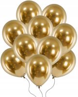 BALONY GLOSSY CHROMOWANE ZŁOTE DUŻE DO GIRLAND NA ŚLUB 30 CM 12 CALI 50 SZT