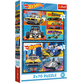 Puzzle - 2x70 - Samochodziki - Hot Wheels - Trefl 34442