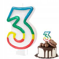 ŚWIECZKA URODZINOWA KOLOROWA TEŃCZOWA CYFERKA 3 CYFRA NA IMPREZĘ